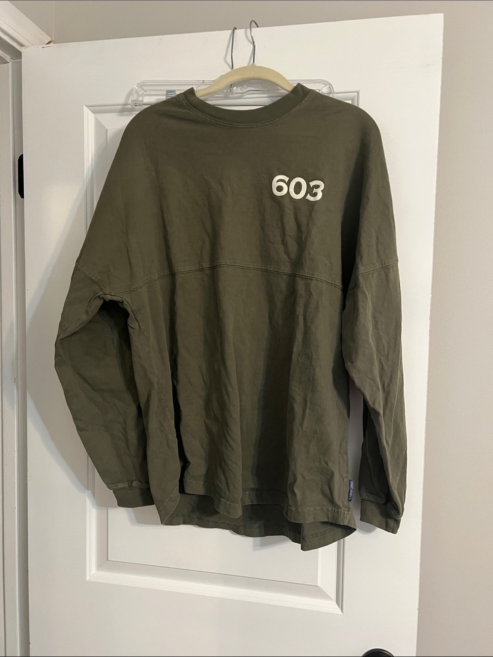 Spirit Olive Green Long Sleeve Jersey with 603 Print